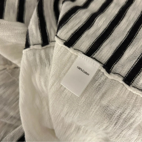 LILLA P black and white stripe open cardigan S - Picture 7 of 12